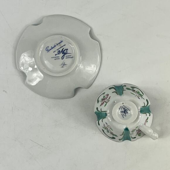 Armando Grave Portugal Demitasse Cup Saucer Hand Painted Floral AG Pintado à Mão - Picture 8 of 16